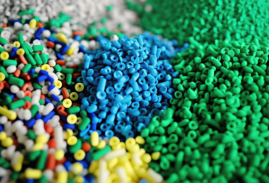 ABS plastic beads, multicoloured.